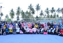 Ketua PIA Ardhya Garini Cab.9 /D.I Lanud RSA Pimpin Olahraga Voli Rutin di Natuna